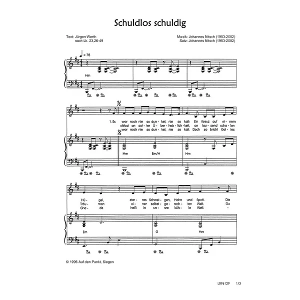 Produktbild des Artikels Schuldlos schuldig (Noten - Download)
