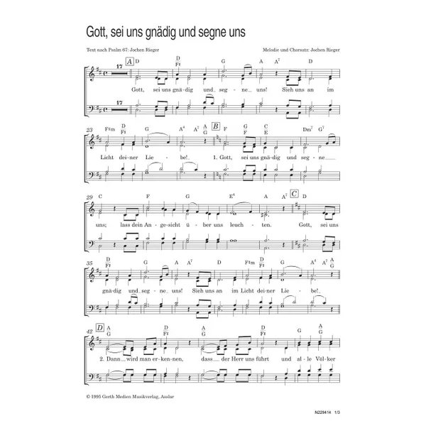 Produktbild des Artikels Gott sei uns gnädig und segne uns (Noten - Download)