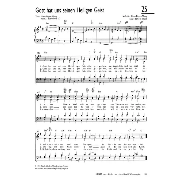 Produktbild des Artikels Gott hat uns seinen Heiligen Geist (Noten - Download)