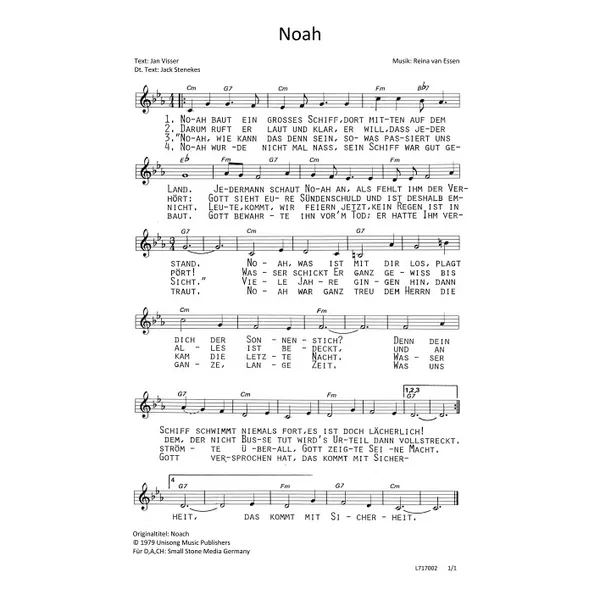 Produktbild des Artikels Noah (Noten - Download)