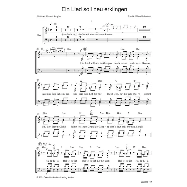 Produktbild des Artikels Ein Lied soll neu erklingen (Noten - Download)
