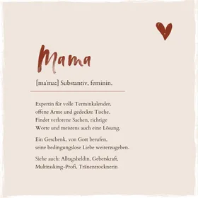 Produktbild des Artikels Holzschild quadratisch - Mama (Definition) ()