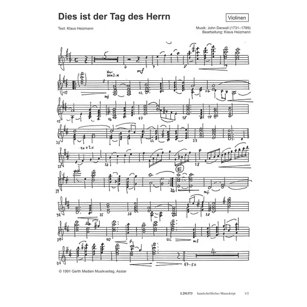 Produktbild des Artikels Dies ist der Tag des Herrn (Violinen) (Noten - Download)