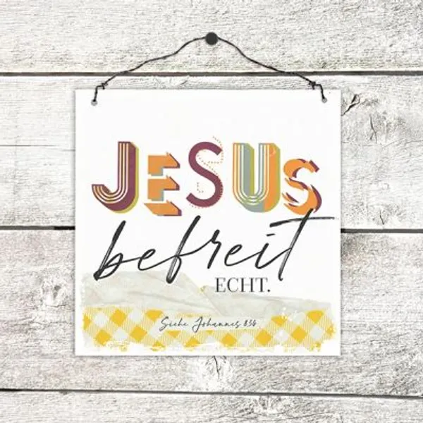Produktbild des Artikels Holzschild klein - Jesus befreit echt ()