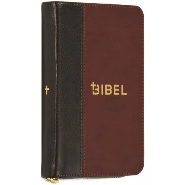 Produktbild des Artikels Schlachter 2000 - Miniaturausgabe grau/braun, Goldschnitt, Reißverschluss (Bibel - Kunstleder)