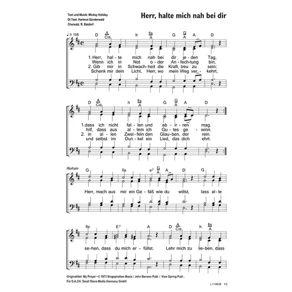 Produktbild des Artikels Herr, halte mich nah bei dir (Noten - Download)
