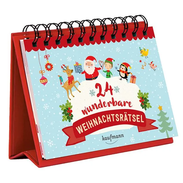 Produktbild des Artikels 24 wunderbare Weihnachtsrätsel - Adventskalender (Buch - Spiralbindung)