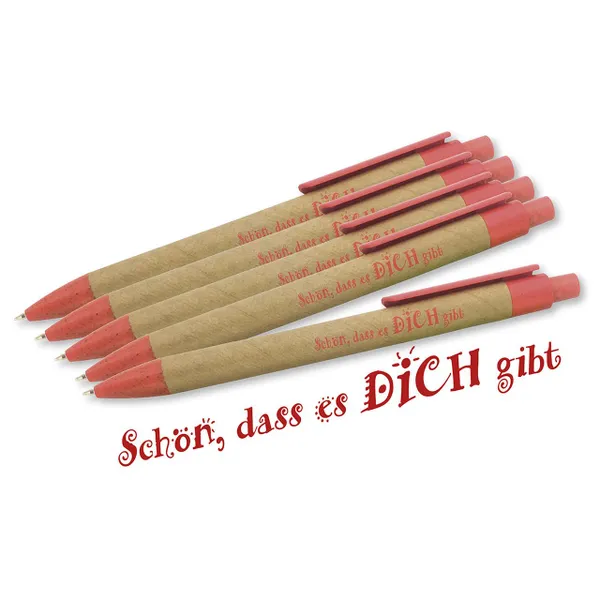 Produktbild des Artikels Kugelschreiber "Schön, dass es dich gibt" rot (5er Beutel) (Schreibwaren)