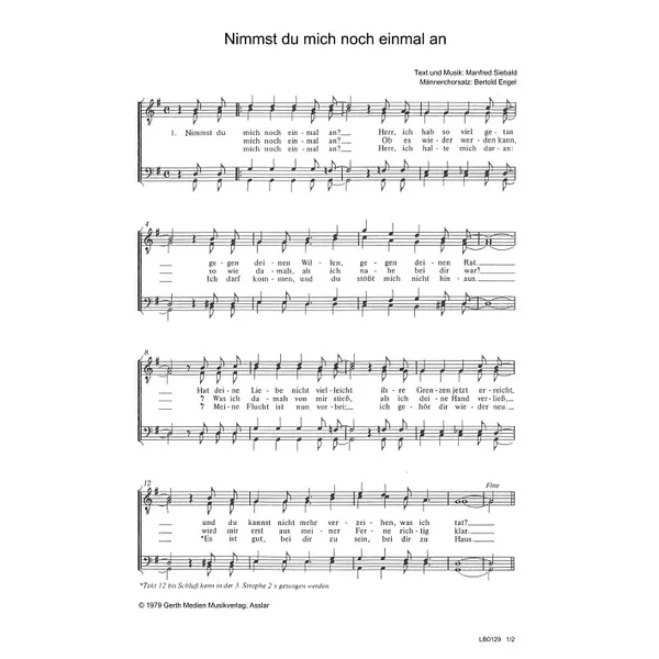 Produktbild des Artikels Nimmst du mich noch einmal an (Noten - Download)