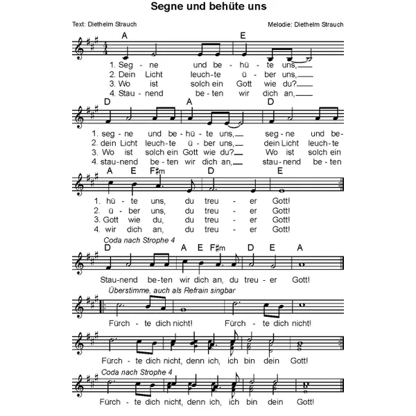 Produktbild des Artikels Segne und behüte uns (Noten - Download)