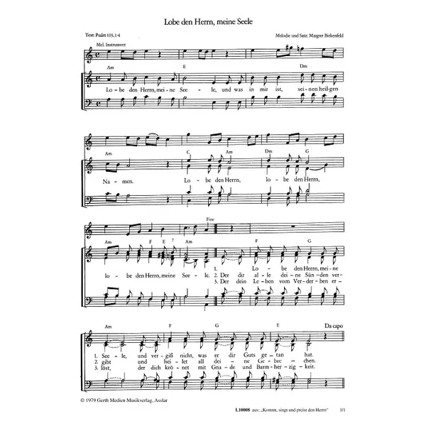 Produktbild des Artikels Lobe den Herrn, meine Seele (Noten - Download)