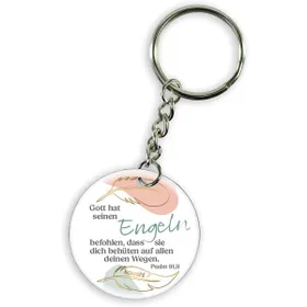 Produktbild des Artikels Schlüsselanhänger Edelstahl "Gott hat seinen Engeln" ()