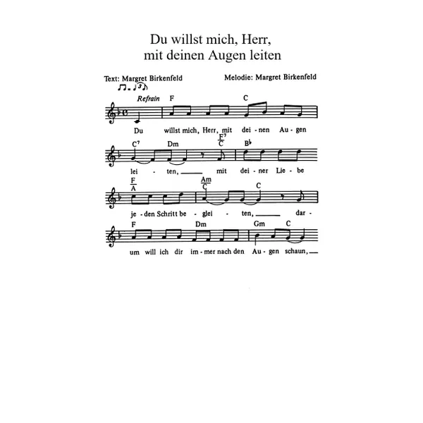 Produktbild des Artikels Du willst mich Herr mit deinen Augen leiten (Noten - Download)