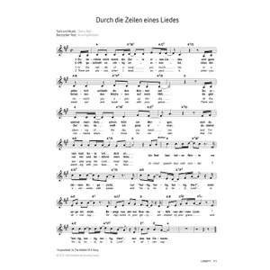 Produktbild des Artikels Durch die Zeilen eines Liedes (Noten - Download)
