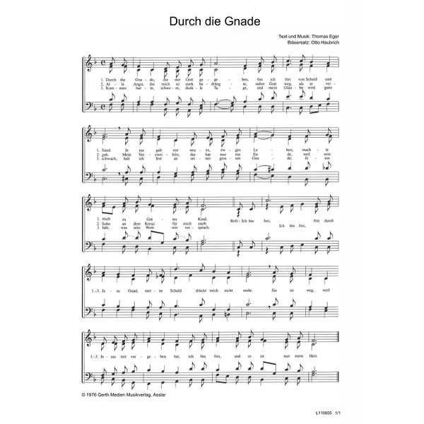 Produktbild des Artikels Durch die Gnade (Noten - Download)