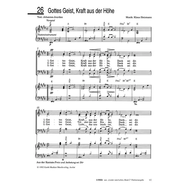 Produktbild des Artikels Gottes Geist, Kraft aus der Höhe (Noten - Download)