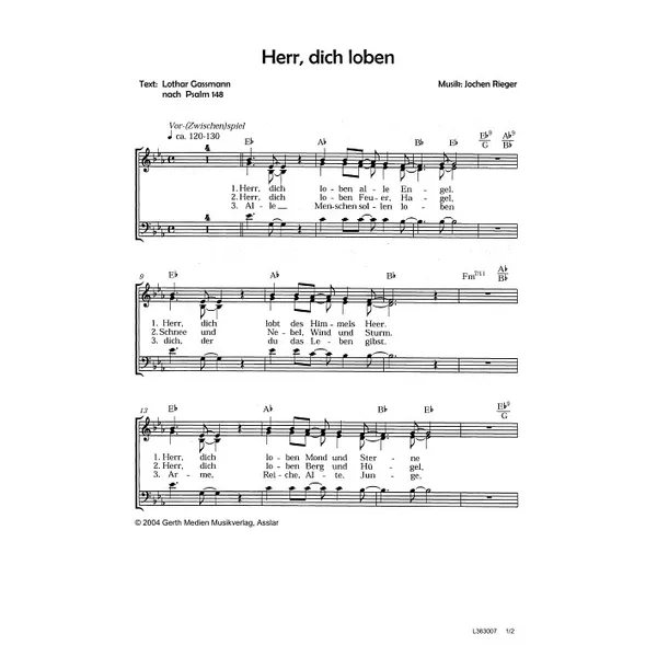 Produktbild des Artikels Herr, dich loben (Noten - Download)