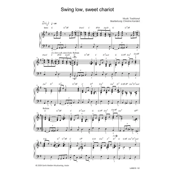 Produktbild des Artikels Swing low, sweet chariot (Noten - Download)