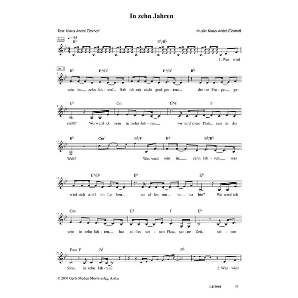 Produktbild des Artikels In zehn Jahren (Noten - Download)