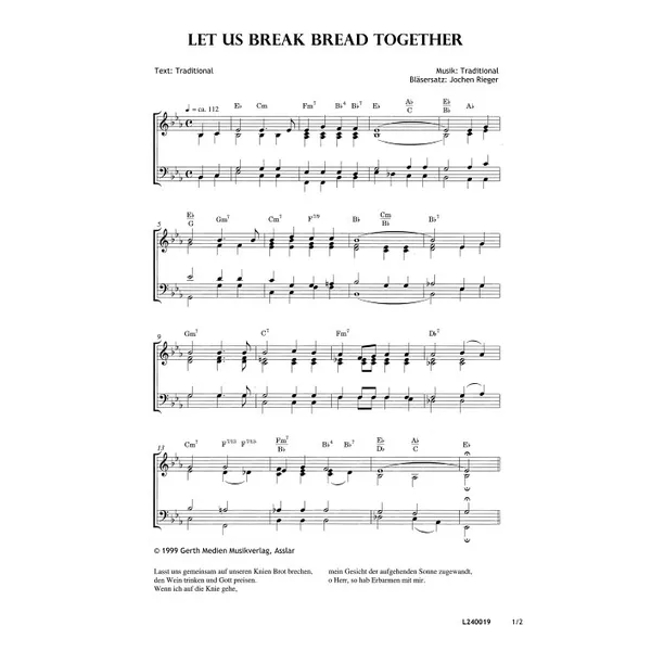Produktbild des Artikels Let Us Break Bread together (Noten - Download)