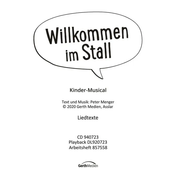 Produktbild des Artikels Willkommen im Stall (Liedtexte) (Noten - Download)