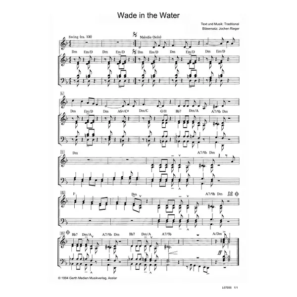 Produktbild des Artikels Wade In The Water (Noten - Download)