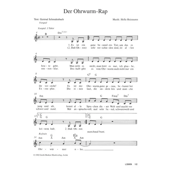Produktbild des Artikels Der Ohrwurm-Rap (Noten - Download)