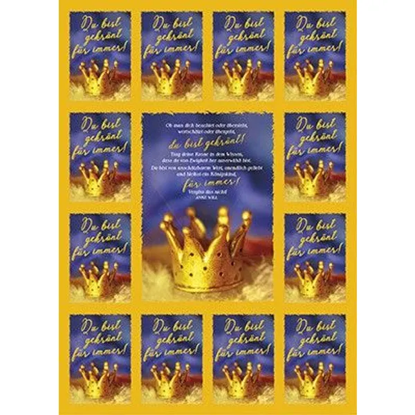 Produktbild des Artikels Aufkleber-Gruß-Karten: Du bist gekrönt, 4 Stück (Schreibwaren)