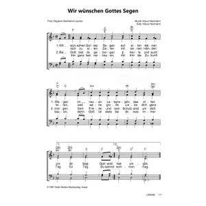 Produktbild des Artikels Wir wünschen Gottes Segen (Noten - Download)