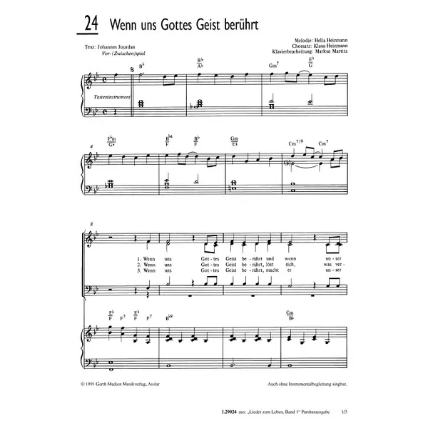 Produktbild des Artikels Wenn uns Gottes Geist berührt (Noten - Download)