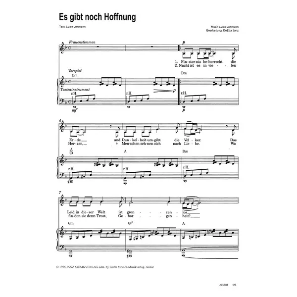 Produktbild des Artikels Es gibt noch Hoffnung (Noten - Download)