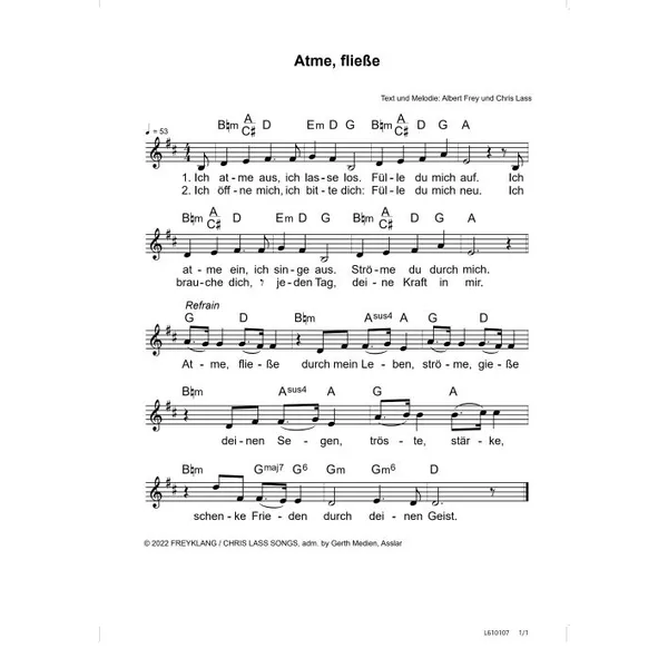 Produktbild des Artikels Atme, fließe (Noten - Download)