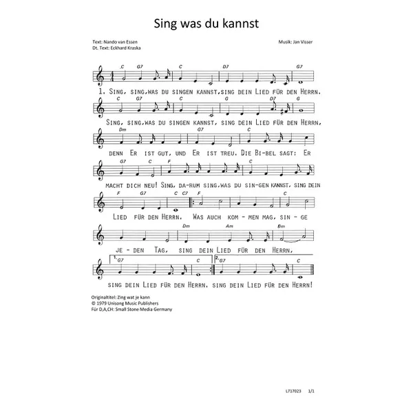 Produktbild des Artikels Sing, was du kannst (Noten - Download)