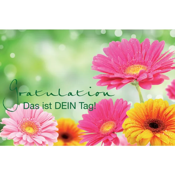 Produktbild des Artikels Faltkarte "Gratulation - Das ist DEIN Tag" - 5 Stück (Schreibwaren)