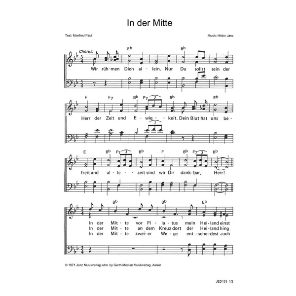 Produktbild des Artikels In der Mitte (Noten - Download)