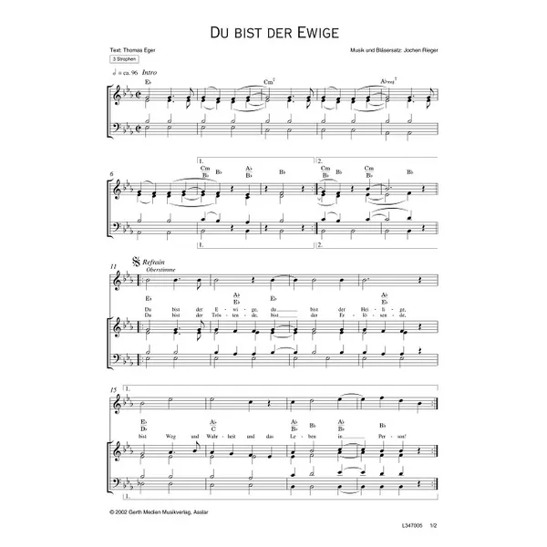 Produktbild des Artikels Du bist der Ewige (Noten - Download)