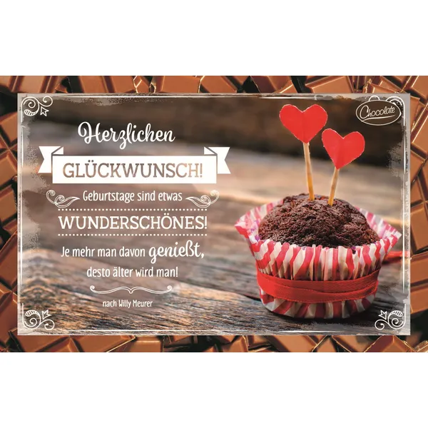 Produktbild des Artikels Schokokarte - Herzlichen Glückwunsch! (Lebensmittel)