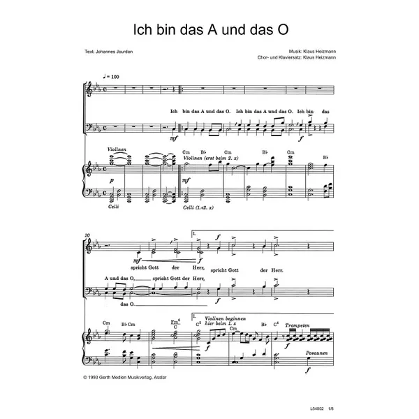 Produktbild des Artikels Ich bin das A und das O (Noten - Download)
