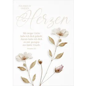 Produktbild des Artikels Faltkarte Trauer "Immer in unseren Herzen" (Schreibwaren)