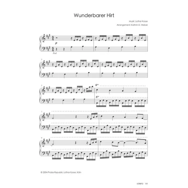 Produktbild des Artikels Wunderbarer Hirt (Noten - Download)