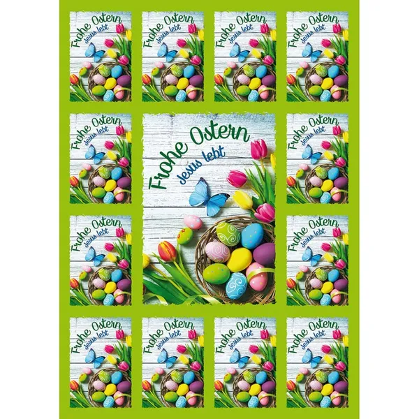 Produktbild des Artikels Aufkleber-Gruß-Karten: Frohe Ostern, 4 Stück (Schreibwaren)