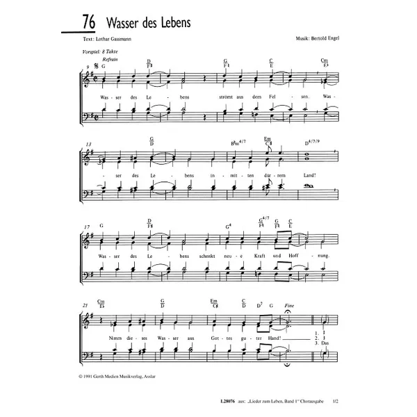 Produktbild des Artikels Wasser des Lebens (Noten - Download)