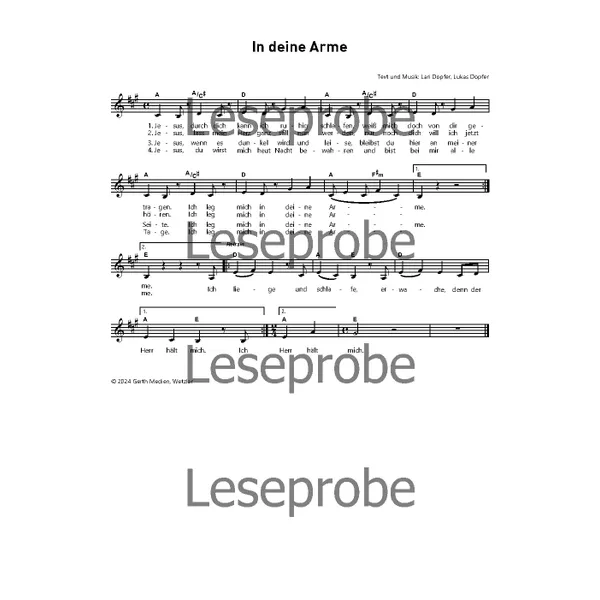 Produktbild des Artikels In deine Arme (Noten - Download)