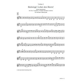 Produktbild des Artikels Halleluja! Lobet den Herrn (Violine 2) (Noten - Download)