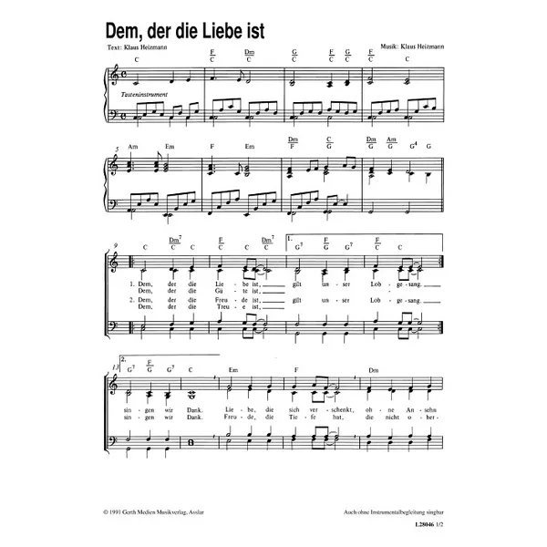 Produktbild des Artikels Dem, der die Liebe ist (Noten - Download)