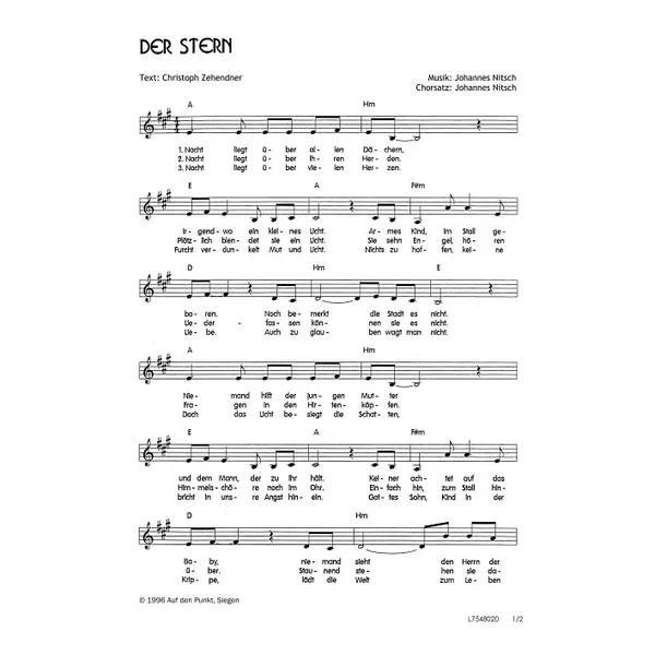 Produktbild des Artikels Der Stern (Noten - Download)