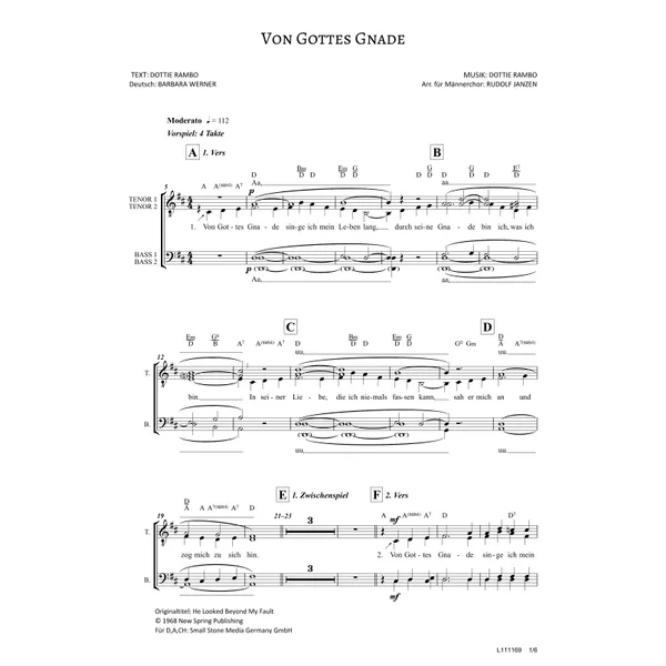 Produktbild des Artikels Von Gottes Gnade (Noten - Download)