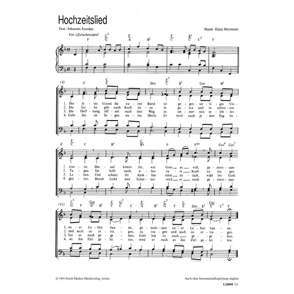 Produktbild des Artikels Hochzeitslied (Noten - Download)