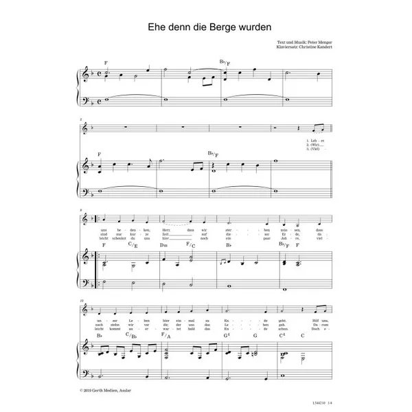 Produktbild des Artikels Ehe denn die Berge wurden (Noten - Download)