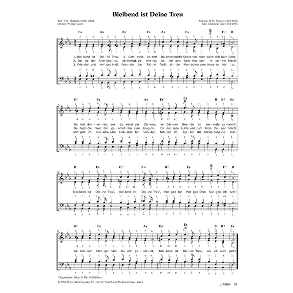 Produktbild des Artikels Bleibend ist deine Treu (Noten - Download)